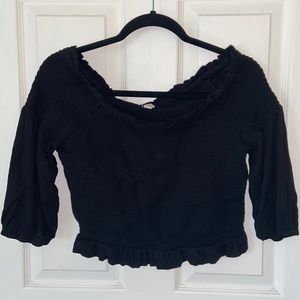 Loft off the shoulder smocked beach top